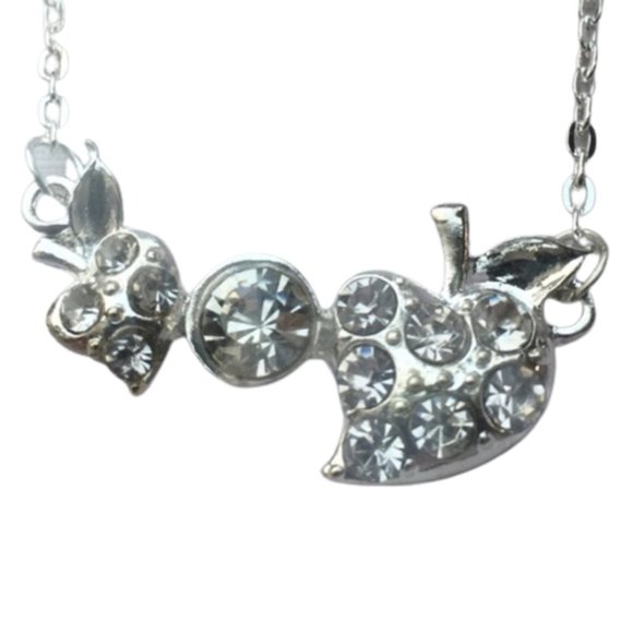 New Crystals Silver Plated‎ Necklace with Strawberry Design, Women's Fash… - Picture 1 of 16